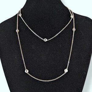 Premier Designs Long Rhinestone Chain Necklace